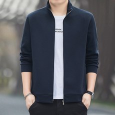 時尚新款開衫衛衣外套，春季戶外休閒運動百搭立領上衣外套男
