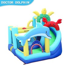 실내 가정용 홈 에어바운스 놀이터 미끄럼틀 수영장 워터슬라이드, 오션 캐슬 285 270 210 cm