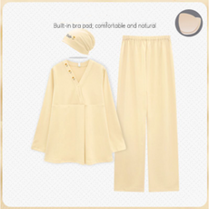 임산부 긴팔 잠옷 상하의 투피스 봄가을 루즈핏 순면 캡내장 수유복 셋트 겨울 심플 데일리 실내복 YHY