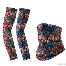 桃園出貨 冰袖面罩防曬袖套男夏薄款防紫外線騎行機車開車護臂冰袖手袖批發, 1個, 均碼,敦煌冰袖