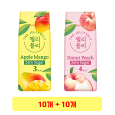 MDS 젤리블리 제로슈거 애플망고 젤리 + 납작복숭아 젤리, 10세트, 60g