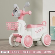 兒童四輪防側翻平衡滑步車 1至3歲學步車 帶音樂燈光, 公主粉, 1個