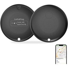 Apple의 나의 찾기 앱(iOS 전용)과 연동되는 Air Tracker Tags Mini 수하물 열쇠 지갑 자전거 반려동물 가방 등을 추적하고 위치를 찾을 수 있는, Black2pack