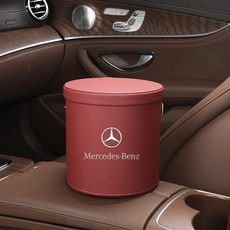 車用垃圾桶 收納袋 皮革車內置物收納盒, 1個, 酒紅色 車載垃圾桶一個,本田