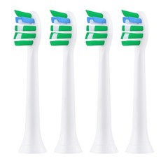 필립스 소닉케어 프로텍티브클린 4100 5100 6100 전동칫솔과 호환되는 칫솔 교체용 헤드 필립스 소닉케어용 C2 교체용 칫솔모, 4개, White, HX-9024