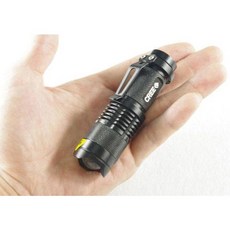 迷你掌心雷手電筒 伸縮變焦 可當車燈 超輕巧 鋁合金迷你戰術手電筒, 1個, 單段調光 掌心雷黑