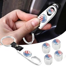 Gseigvee Pack-4 자동차 밸브 스템 캡 렌치가 있는 타이어 에어 씰링 커버 대부분의 차량에 범용 (실버) 354562, Gseigvee Pack-4 자동차 밸브 스템 캡, 렌