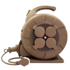 러그박스 오토릴선 20M 브라운 캡형 자동전기릴선 캠핑릴선 연장선 리드선, 1개