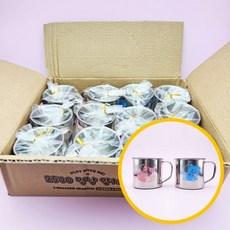 블랙카우 양치컵 12개입 1박스 - 스테인레스 스텐컵 아웃도어 스텐머그 캠핑용컵