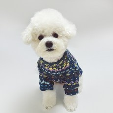 스타일독 강아지옷 네오폴로 니트 반목티, 1개, 네이비