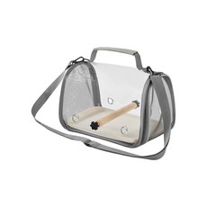 휴대용 새장 (나무 스탠드 ) 앵무새 새 햄스터 등 작은 애완동물에게 여행 및 야외 활동을 위한 편안한 테이크아웃 가방, Grey, 1개