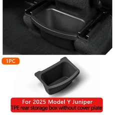 테슬라 모델 Y 런칭 Y2025 주니퍼 TPE 리어 센터 콘솔 오거나이저 암레스트 수납 박스 액세서리 정리함, Without plate