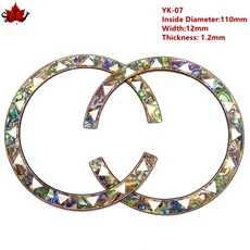 2pcs 클래식 어쿠스틱 기타 로제트 로즈 우드 서클 사운드 홀 인레이 데칼 스티커 라 부품, 18 style 2