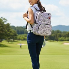 어썸프로 보온 보냉 골프 라운딩 가방 파크골프 가방 골프 카트백, 퍼플플라워