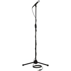 Shure 슈어 SM58 프로 XLR 다이내믹 마이크로폰 - 전문 스튜디오 및 라이브 공연용 카디오이드 마이크 보컬 팟캐스트 녹음용 SM58-LC, With Cable + Stand, 1개