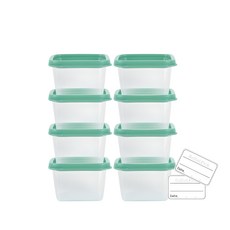 BeBeLock Alpha Story副食品分裝保鮮盒 120ml, 薄荷綠, 8盒
