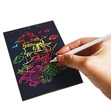 무지개색 스크래치북 a4사이즈 8장 1묶음 초등학생선물 그리기연습 스크래쳐북