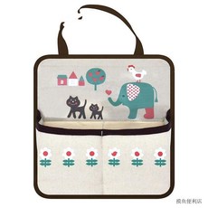 汽車座椅收納袋 多功能 卡通車後背 內飾用品【臺灣出貨】, 1個, 小貓