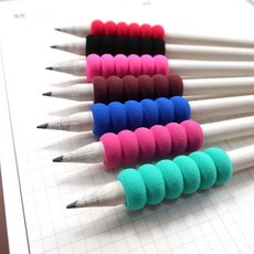 애니캐넌 연필그립 EVA 소재 애벌레 필기 손아픔 보호 애플펜슬 펜그립 볼펜 깍지 에바, 검정, 10개