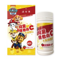 法兒貝 汪汪隊立大功 兒童維他命C+乳鐵蛋白 60克 草莓口味, 60g, 1罐