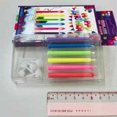 彩色火焰生日蠟燭 6入 蛋糕裝飾 慶生派對蠟燭 約6公分, 1個, 6入 紫色彩盒（約6公分）