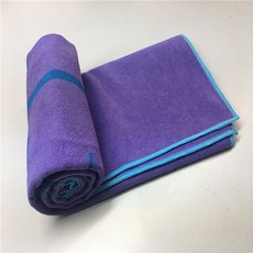 台灣發貨 統編 瑜珈鋪巾體位綫瑜伽鋪巾防滑高溫瑜伽巾輔助個人瑜伽墊毯子尾單, 紫色藍邊：183*63cm+送網袋, 1個