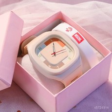 特惠 複古可愛小方塊手錶 軟膠兒童超萌ins高顔值學生軟妹卡哇伊日韓版