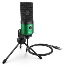 노트북 Windows 카디오이드 스튜디오 녹음 보컬 음성 오버 Video-K669 용 Fifine Metal USB 콘덴서 녹음 마이크, 1) green, green