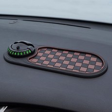 토르반 미끄럼방지 핸드폰거치 차량논슬립패드, 블랙+브라운, 1개