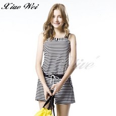 小薇的店 梅林品牌 經典條紋兩件式連身褲泳裝 (M-XL) 時尚流行，特價990元, XL