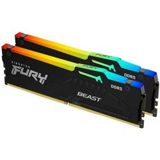 킹스턴 퓨리 비스트 RGB 32GB (2x16GB) 6000MTs DDR5 CL30 데스크탑 메모리 | AMD EXPO 2개 세트 KF560C30BBEAK232, 5200MT/s, 16GB (2x8GB)