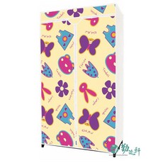 【Sanho 三和牌】印花衣櫥布套(不含組裝架) 防塵防潮衣櫥罩 多尺寸可選 衣物收納好幫手, 1個, 黃花A8, 1