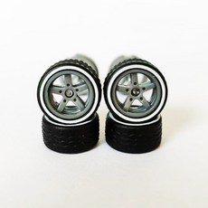 10 세트 11 2mm 1/64 모델 자동차 바퀴 또는 핫 휠/성냥갑/돔용 탈착식 고무 타이어 1 64 다이 트 자동차, gray white lip