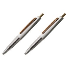 안테릭 미니 유성 볼펜 0.5mm BP10, 스노우 화이트 + 크리스탈 클리어, 2개