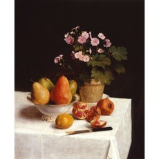 Still life (primroses pears and pomegranates) 아트포스터 감성선물 라투르, 그림만(매트지), 42x51.29
