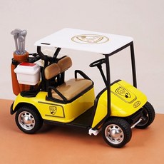 인형 집 미니어처 골프 카트 모델 풀백 자동차 역할 놀이, 1개, 2. Yellow