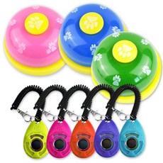 반려동물 행동교정 훈련용품 트레이닝 벨 클리커 세트(색상랜덤), 1개