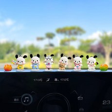 준천사 차량용 피규어 차량용 장식인형 세트, 블루 멍멍이, 1세트