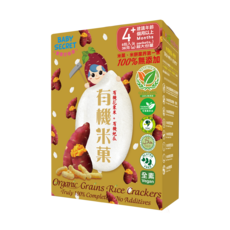 BABY SECRET 有機米菓 寶寶副食品 4個月以上適用 多種口味 無添加 入口即化, 1個, 地瓜米菓1盒 / 0196, 36g, 地瓜米菓