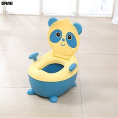 DFMEI 儿童马桶坐便器宝宝坐便器婴儿马桶婴儿坐便器软垫, 蓝黄色硬座款:如圖