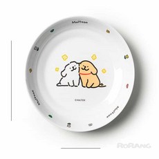 로랑마켓 몰티즈 원형 접시 요거트그릇 요거트볼그릇 감성접시