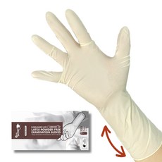 손목긴 두꺼운 니트릴 라텍스 고무장갑 100매 Long Fit Nitrile Latex Glove 30cm, 아이보리, L, 1개