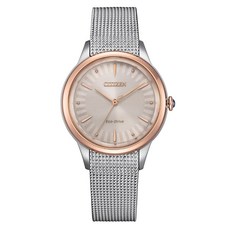 CITIZEN 星辰(EM1156-80X) L系列 亞洲限定 廣告款 光動能 優雅米蘭帶淑女腕錶-雙色32.5mm