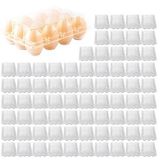 100피스 투명 계란 상자 12개 농장 도매 시장 비즈니스 용품 안전한 운송 오래 지속되는 보관 경제적인 가치 시스루 디자인 [호환], 100피스 투명 계란 상자 12개 농장 도매 시장 비즈