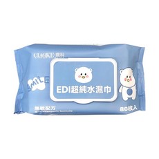 CIAOKE 喬科 EDI超純水濕巾 嬰幼兒適用 敏感肌 PH弱酸性, 1個, ZD0202-小熊80抽