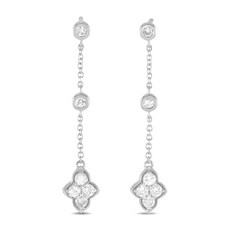 LB 익스클루시브 중고 14K 화이트 골드 다이아몬드 드롭 이어링