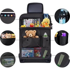 트렁크 정리함 SEAMETAL 자동차 좌석 뒤 보관 가방 대용량 멀티 포켓 뒷좌석 주최자 접이식 식탁 태블릿 트레이, 1개