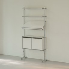 고트 수납장 4단 벽선반장 월 캐비닛 인테리어 장식장, 크림화이트