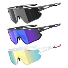 QALLY 3팩 편광 아동용 선글라스 청소년 야구 선글라스 만 3-12세 남아 여아용 소프트볼 스포츠 자외선 차단 투명 그레이 + 블랙/네이비 + 화이트/레드 소형