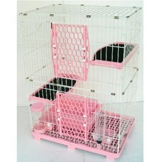 優旺寵物 ACEPET 皇冠貓籠 610-M2Y 歐式雙層三層跳板設計, 粉紅色, 1個